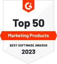 G2 "Top 50 Marketing Products" Bagde