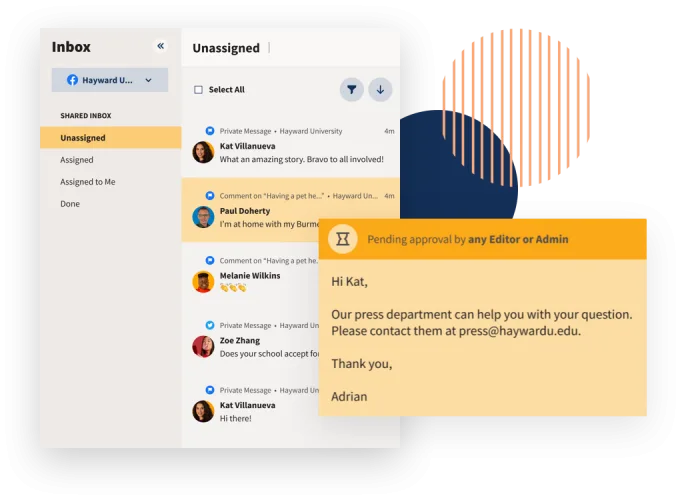 A screenshot of the Hootsuite Inbox dashboard
