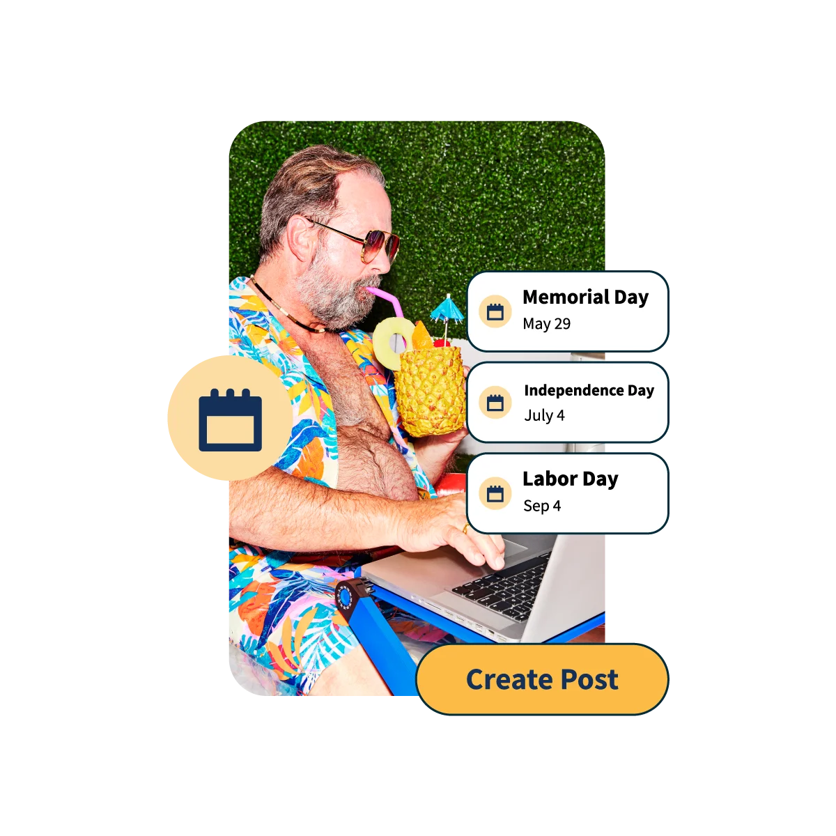 Man sipping cocktail from a pineapple using OwlyWriter AI content generator